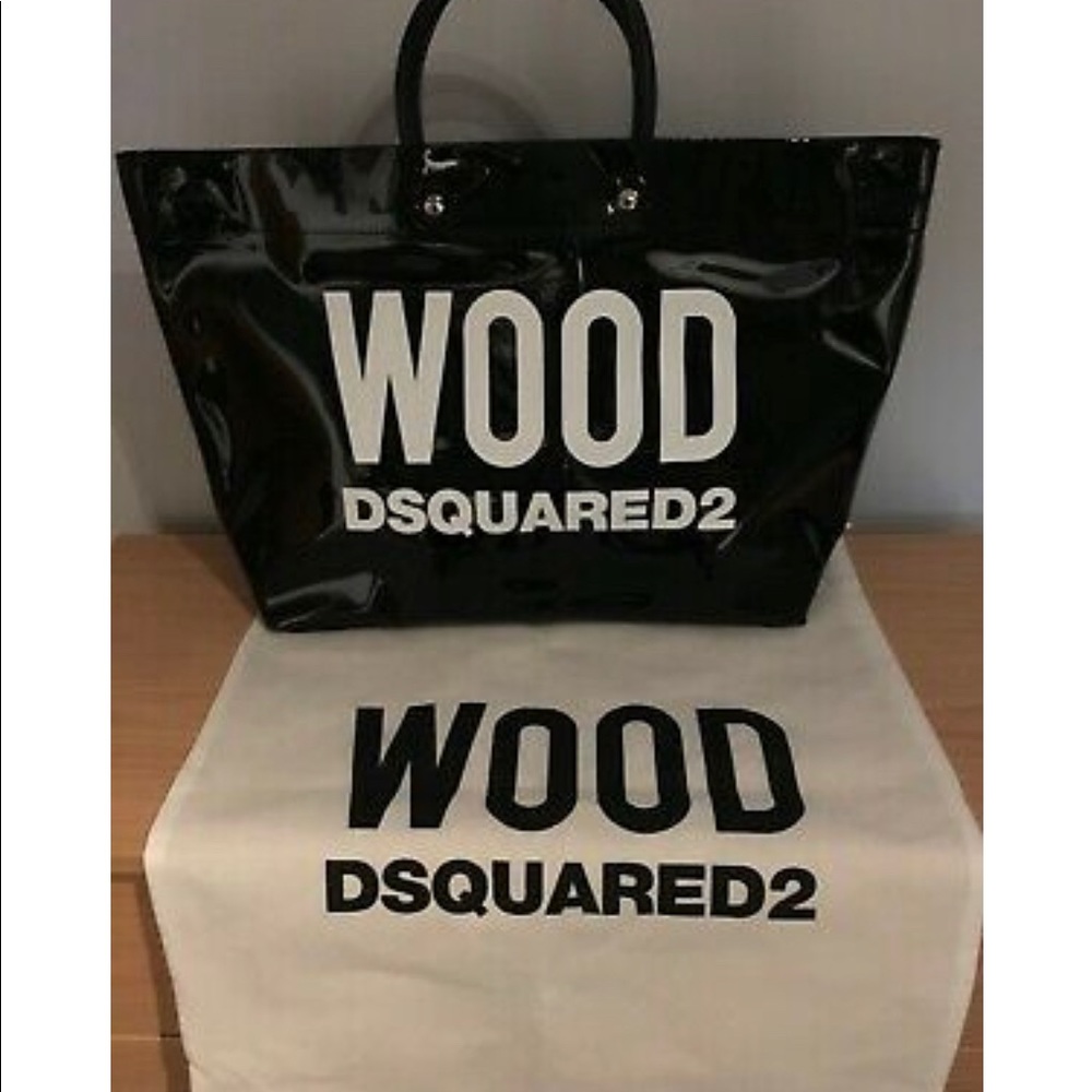 - Black 100% Genuine Wood DSquared2 Tote (DUST BAG NO INCLUDE)